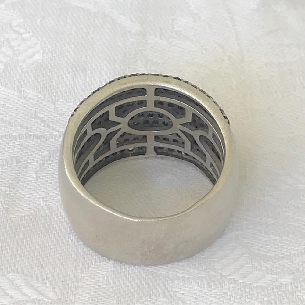 BLACK DIAMOND STERLING RING - Picture 4 of 7